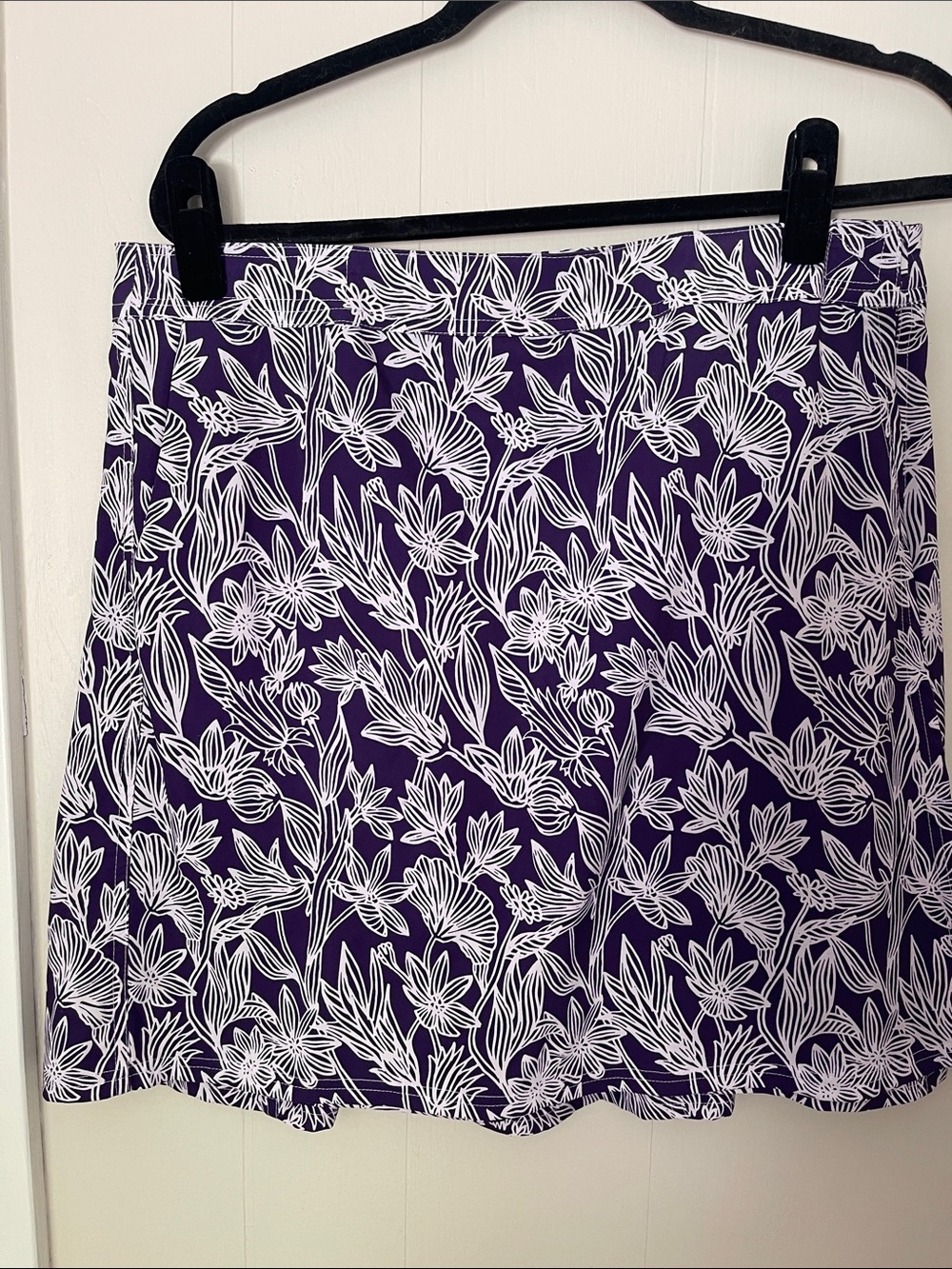 Ripskirt Hawaii purple & white floral A-Line wrap Skirt with pockets!